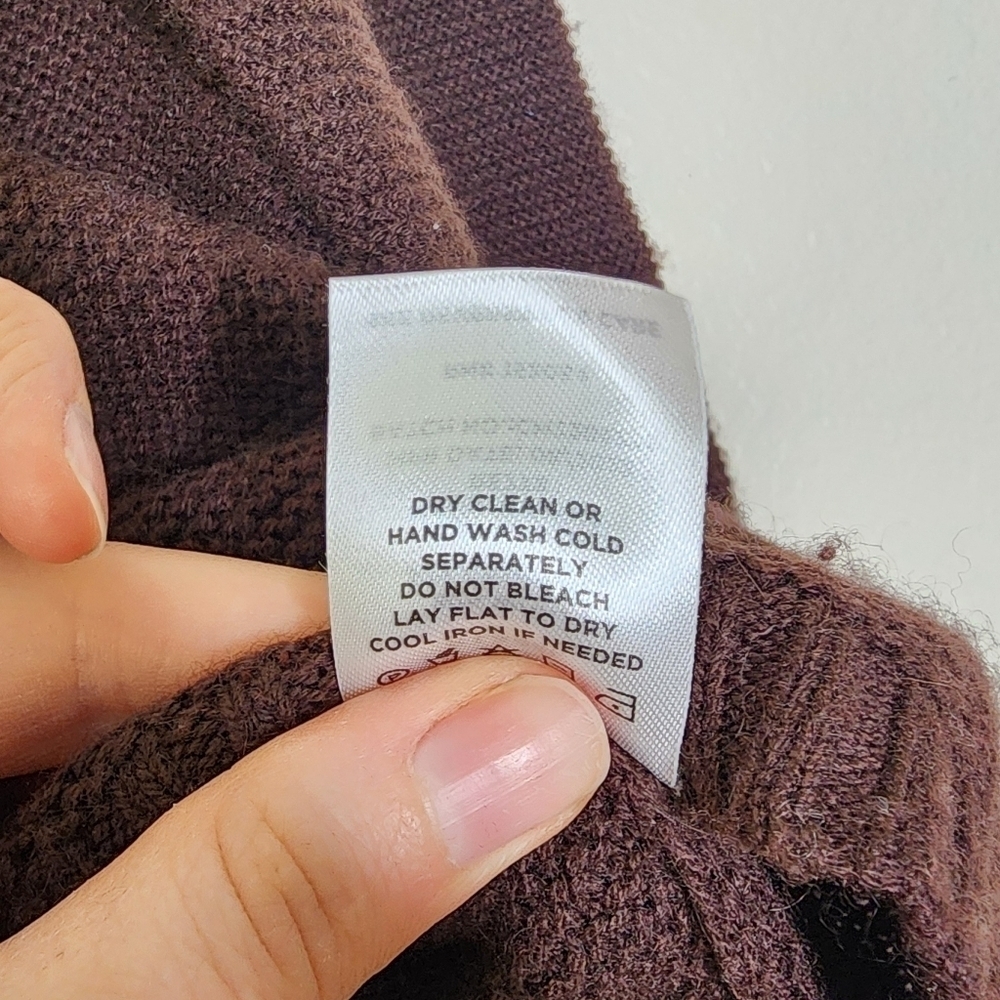 The Reset Chocolate Wine Flawless Funnel Wool Cashmere Blend Sweater S - Picture 6 of 7